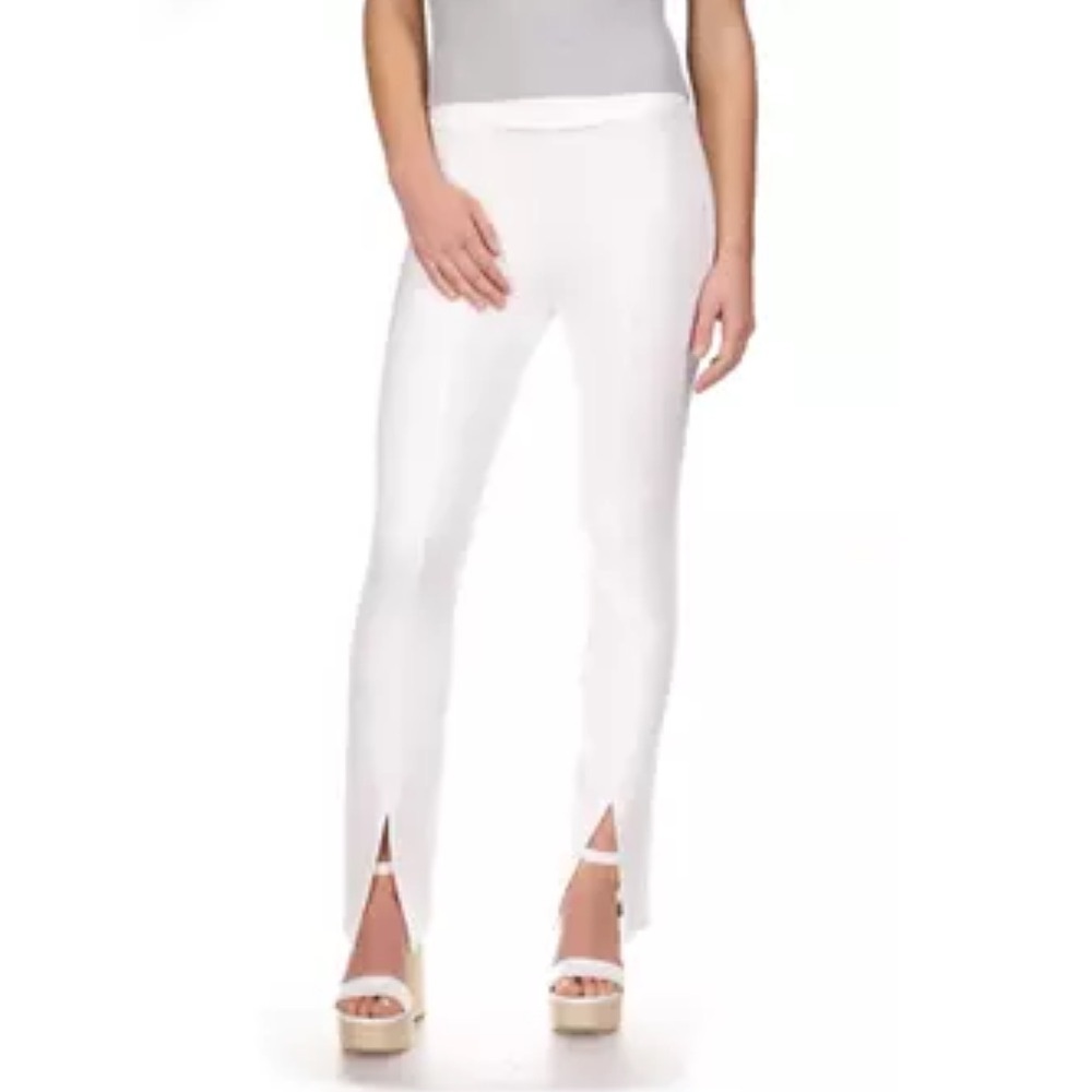 Michael Kors White Slim Stretch Leggings with Front Ankle Slits
